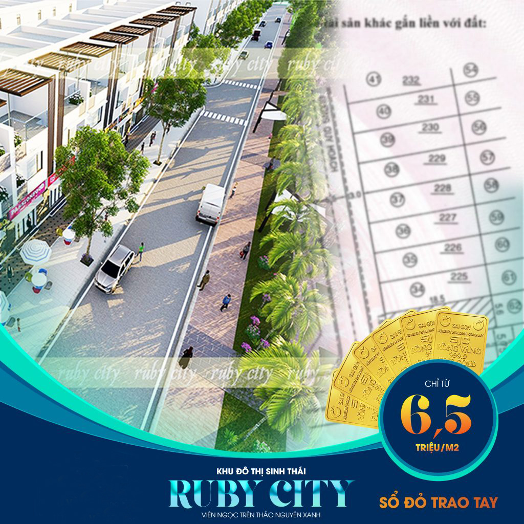 Sổ hồng trao tay tại dự án Ruby City bảo Lộc