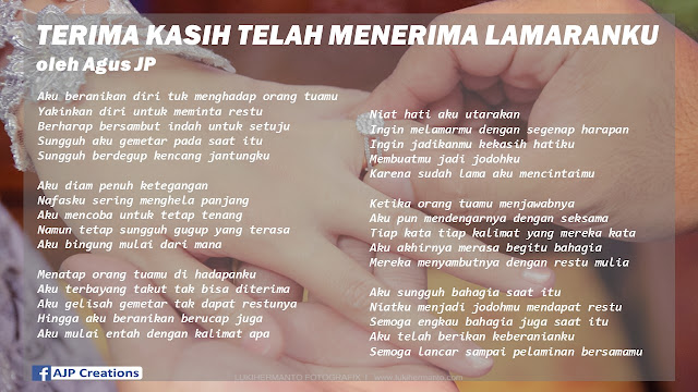 PUISI TERIMA KASIH TELAH MENERIMA LAMARANKU