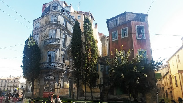 Place Edouard Adam montpellier trompe l'oeil