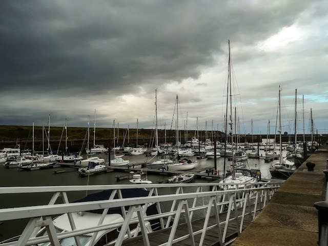 Photo of the rain arriving at Maryport Marina yesterday (Thursday) afternoon