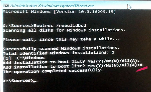 Add installation to boot list? Yes(Y)/No(N)/All(A):