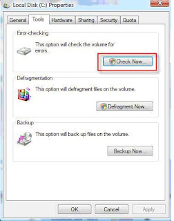 Check Hard disk for Error