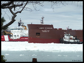 freeing the James R. Baker lake freighter