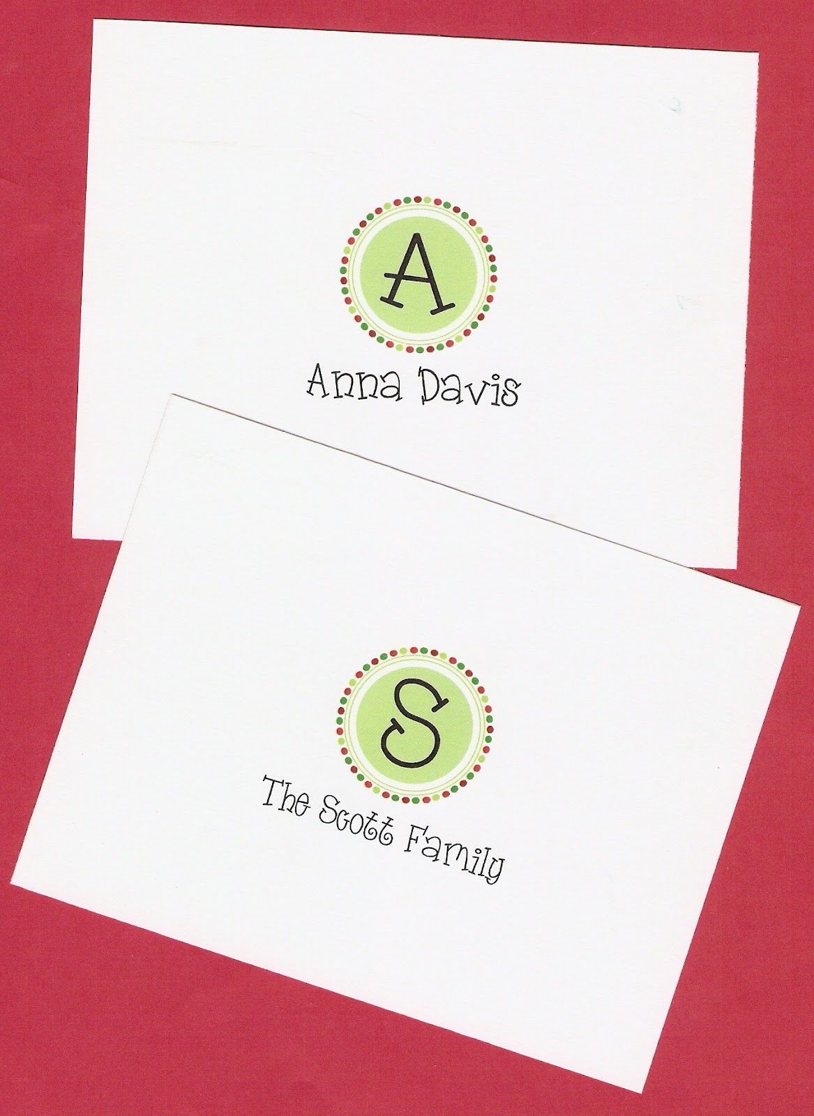 Doodle Bugs Paper {personalized stationery}: {Christmas Personalized Folded Note Cards}