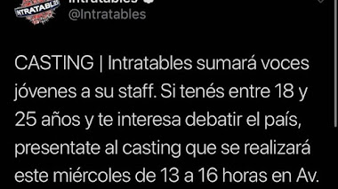 | CASTING AMÉRICA TV | Intratables sumará voces jóvenes a su staff 2019