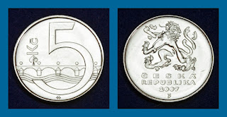 CR3 CZECH REPUBLIC 5 KORUN COIN AUNC (1993-2024) 