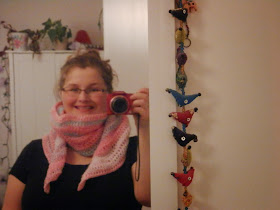 Pink Clouds, Short Tip Triangle Crochet Scarf. Free pattern from Ravelry.  secondhandsusie.blogspot.co.uk