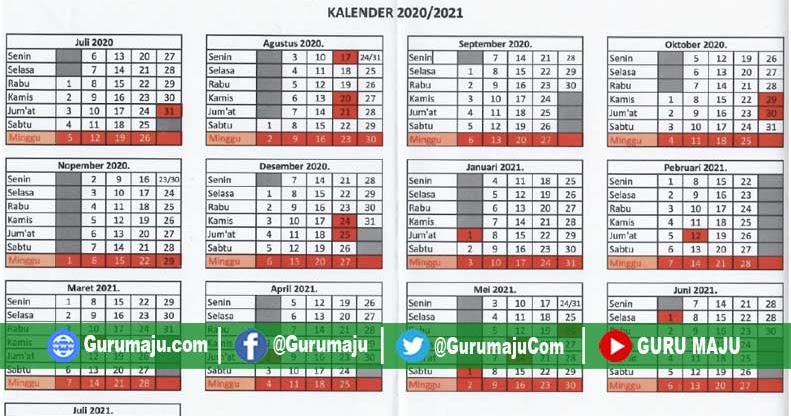 KALENDER PENDIDIKAN 2020/2021 JAWA TIMUR RESMI - GURU MAJU