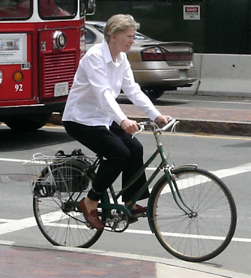 Boston bike commuter white shirt starched