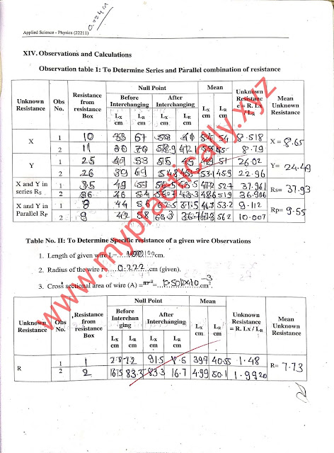 Meter Bridge Practical Answers First Year Msbte Manual Answers, First Year second semester Practical Answers, Manaul answers,