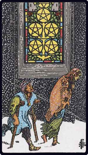 The 5 of Pentacles - Tarot Card from the Rider-Waite Deck
