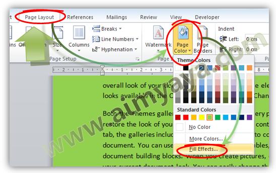 Background dokumen akan menciptakan tampilan menjadi lebih menarik Cara Menambah Background Halaman Ms Word 2010