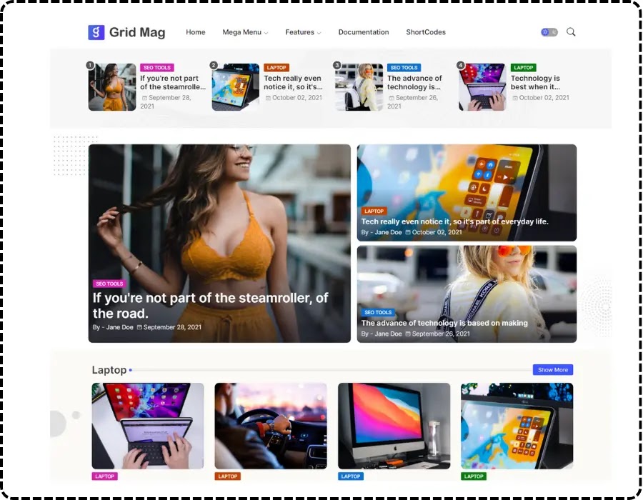 GridMag Premium Blogger Template free download