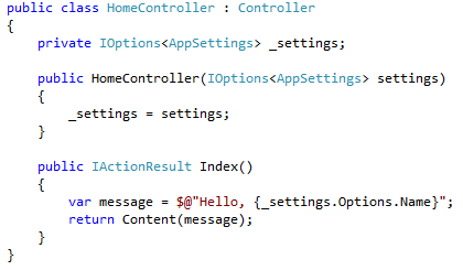 Uso de settings desde acciones