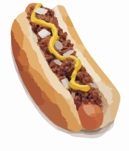 Onion & meat hot dog clipart image