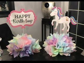 Unicorn Party Fiesta Temática de Unicornio Decoración Centros de Mesa Centerpiece