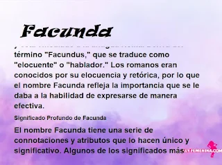 significado del nombre Facunda