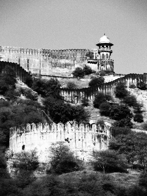 Inde, Rajasthan, Jaipur, Fort d'Amber, de grands chemins