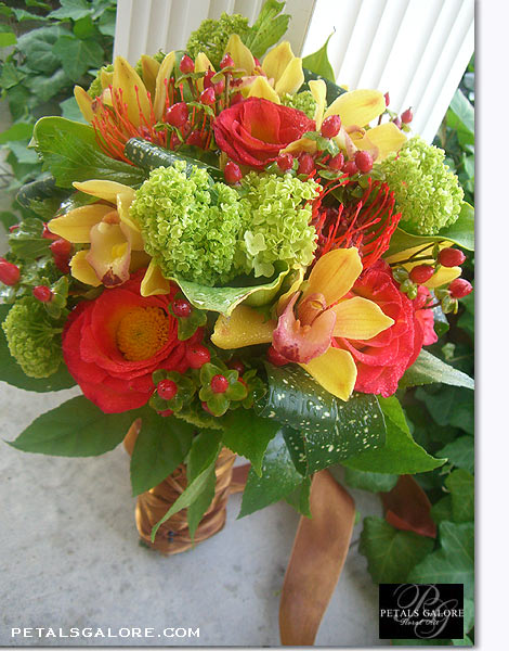 Caribbean Tropical wedding bouquet Photograph Petals Galore