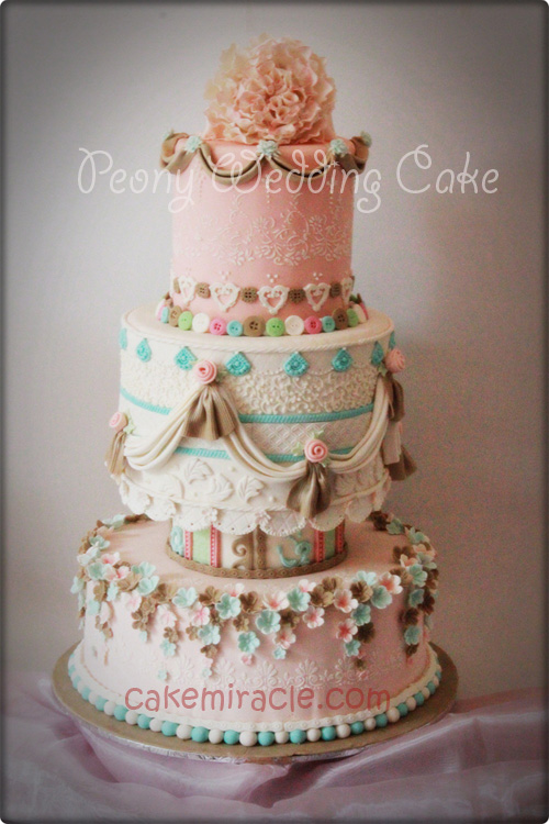 Cake miracle by Peni Respati Peony Wedding Cake