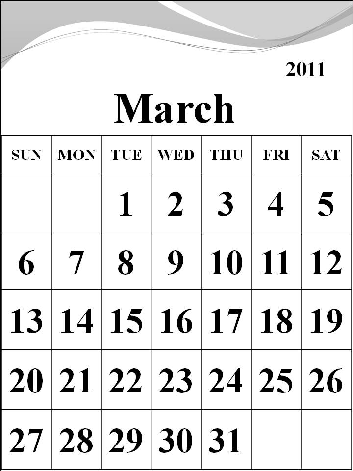 2011 calendar template printable. makeup march 2011 calendar