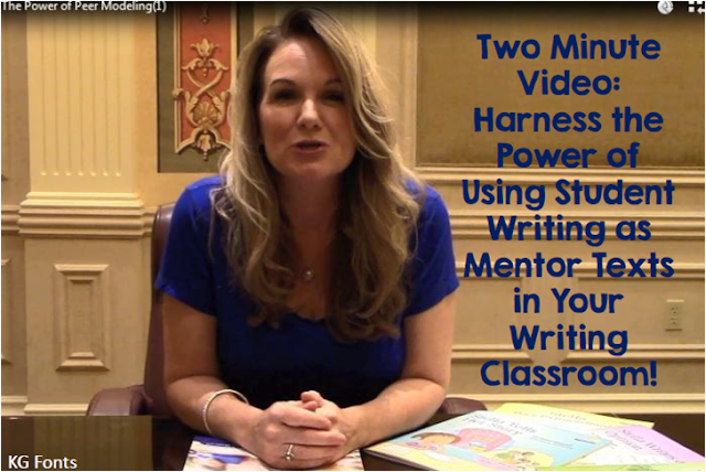 Two Minute Video featuring Janiel Wagstaff explaining the power of using students' own writing as mentor texts to teach writing in the classroom.