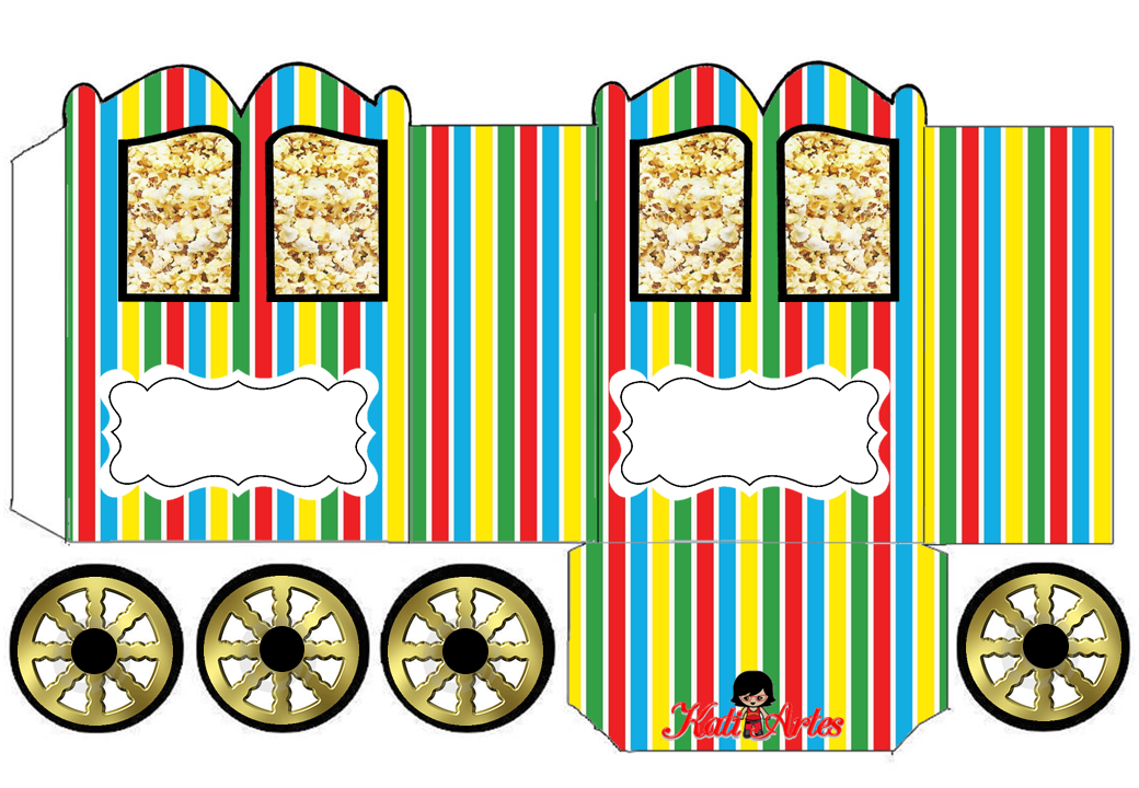 Colored Stripes: Princess Carriage Shaped Free Printable Box.