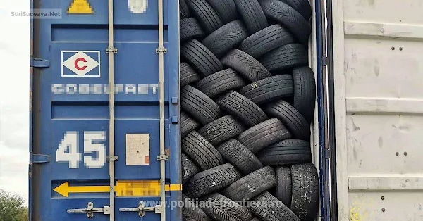 Camion cu 10 tone de cauciucuri uzate cu destinația Suceava, oprit la graniță cu interdicție de intrare în România