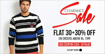 Myntra is offering Flat 30+30% Off on Clearance Sale!!