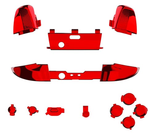 eXtremeRate Chrome Red Replacement Buttons for Xbox One
