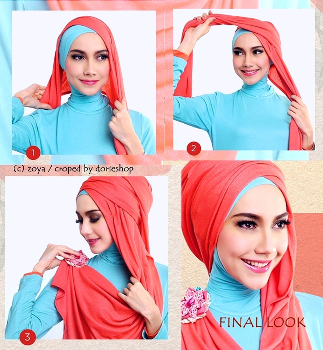 21 Ide Tutorial Hijab Segi Empat Pesta Terlengkap Tren Fashion