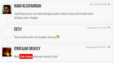 Blog Info, komentar spam