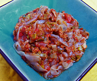 Finished Red and Green Pasta Dish