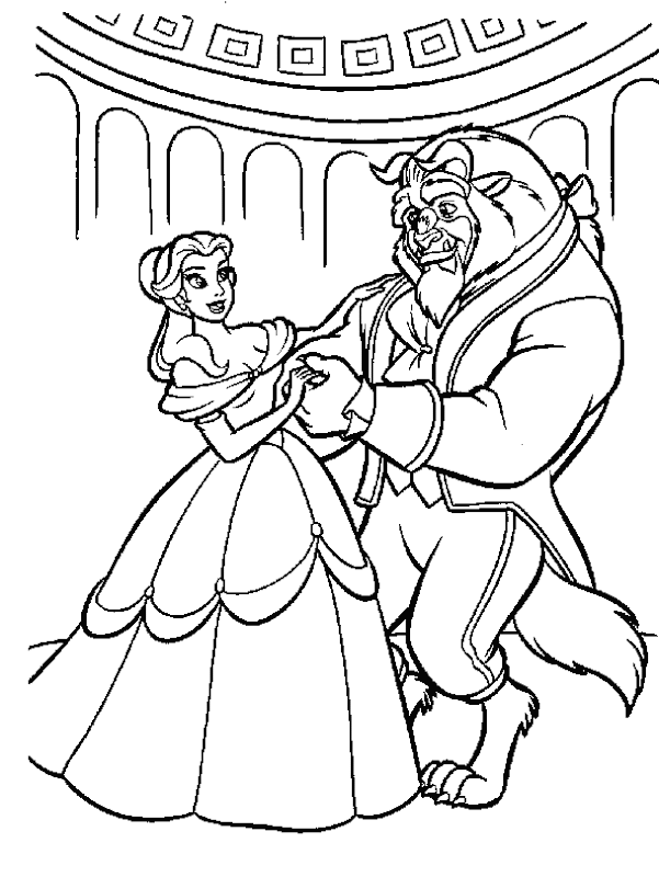 Disney Beauty and the Beast coloring pages for education title=