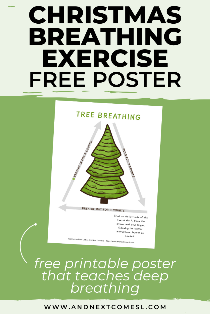 Free deep breathing printable for kids inspired by Christmas