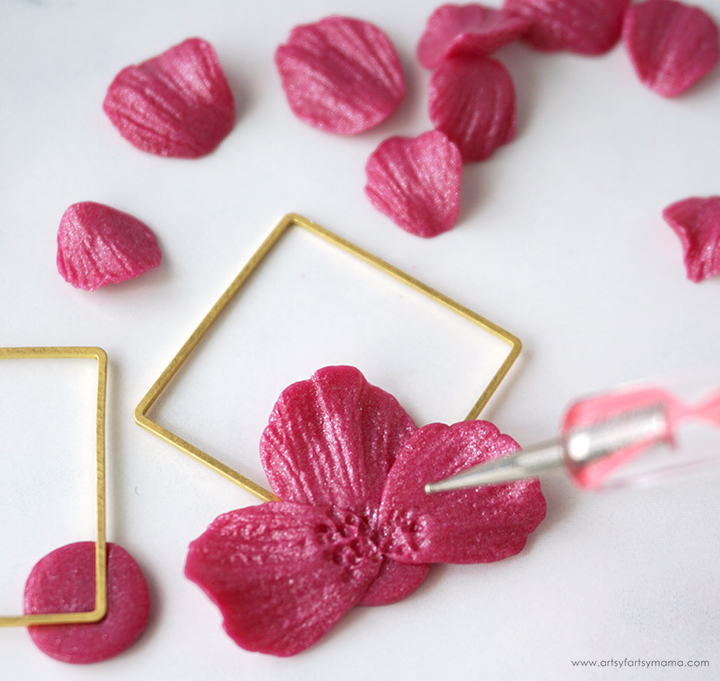 Polymer Clay Floral Dangle Earrings