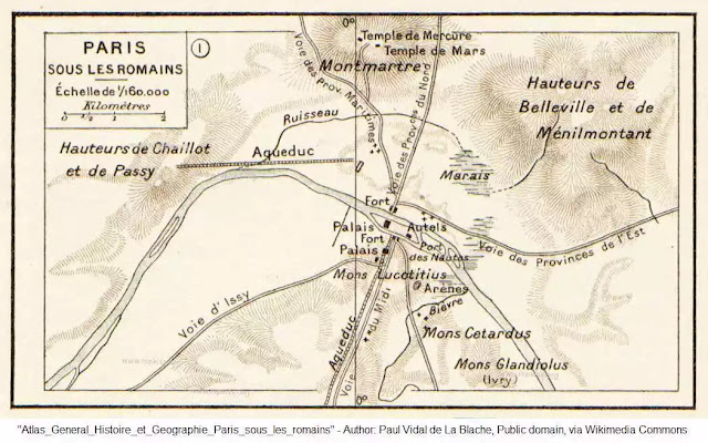 antiguo mapa geográfico de París