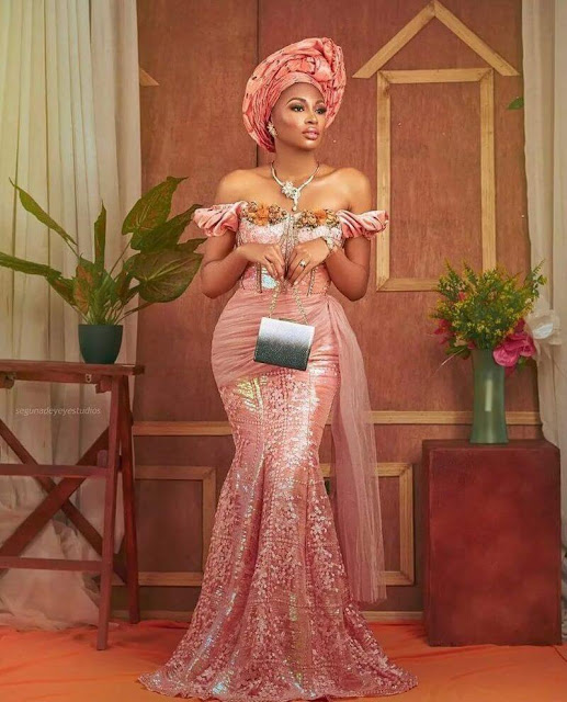 aso ebi bella lace gown styles