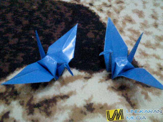 cara membuat origami burung LM