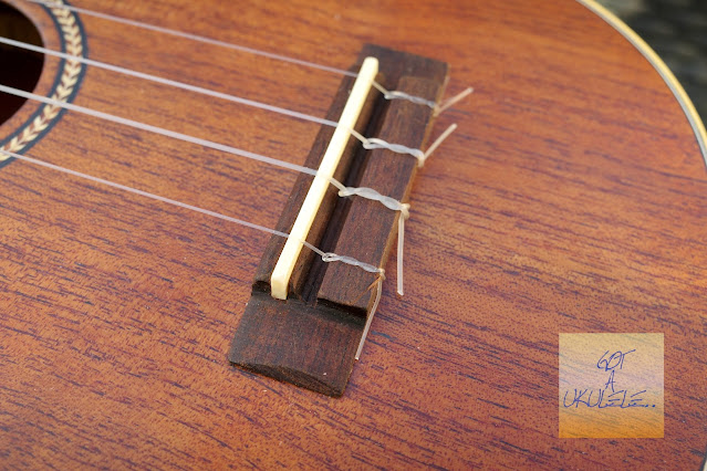 Noah 2024 Mahogany Soprano Ukulele bridge