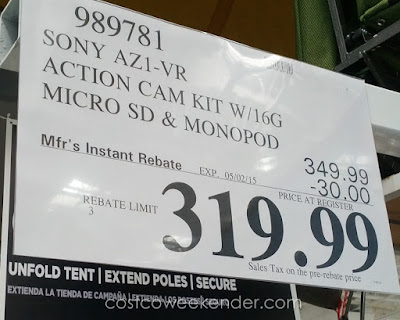 Deal for the Sony HDR-AZ1VR Action Cam Mini at Costco