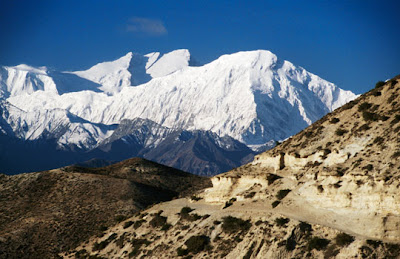 Mustang, Nepal - Tilicho Peak and Annapurna I from Tama Gaon