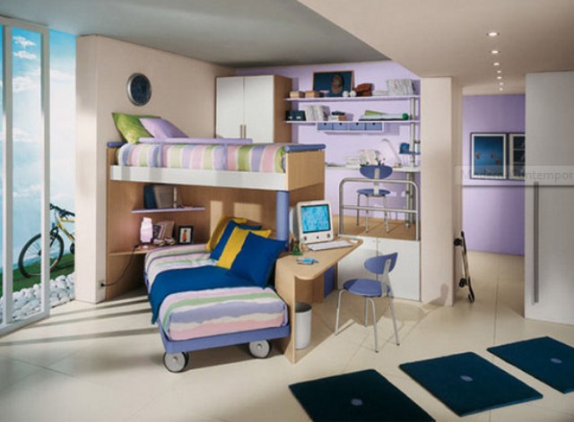 Dekorasi kamar  tidur  kecil  minimalis modern untuk anak 