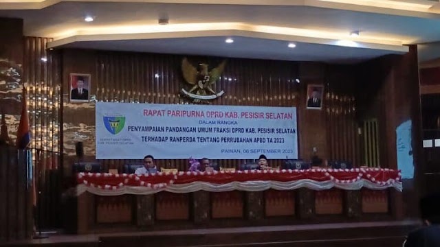 DPRD Pessel Sampaikan Pandangan Umum Fraksi terkait RAPBD Perubahan 2023