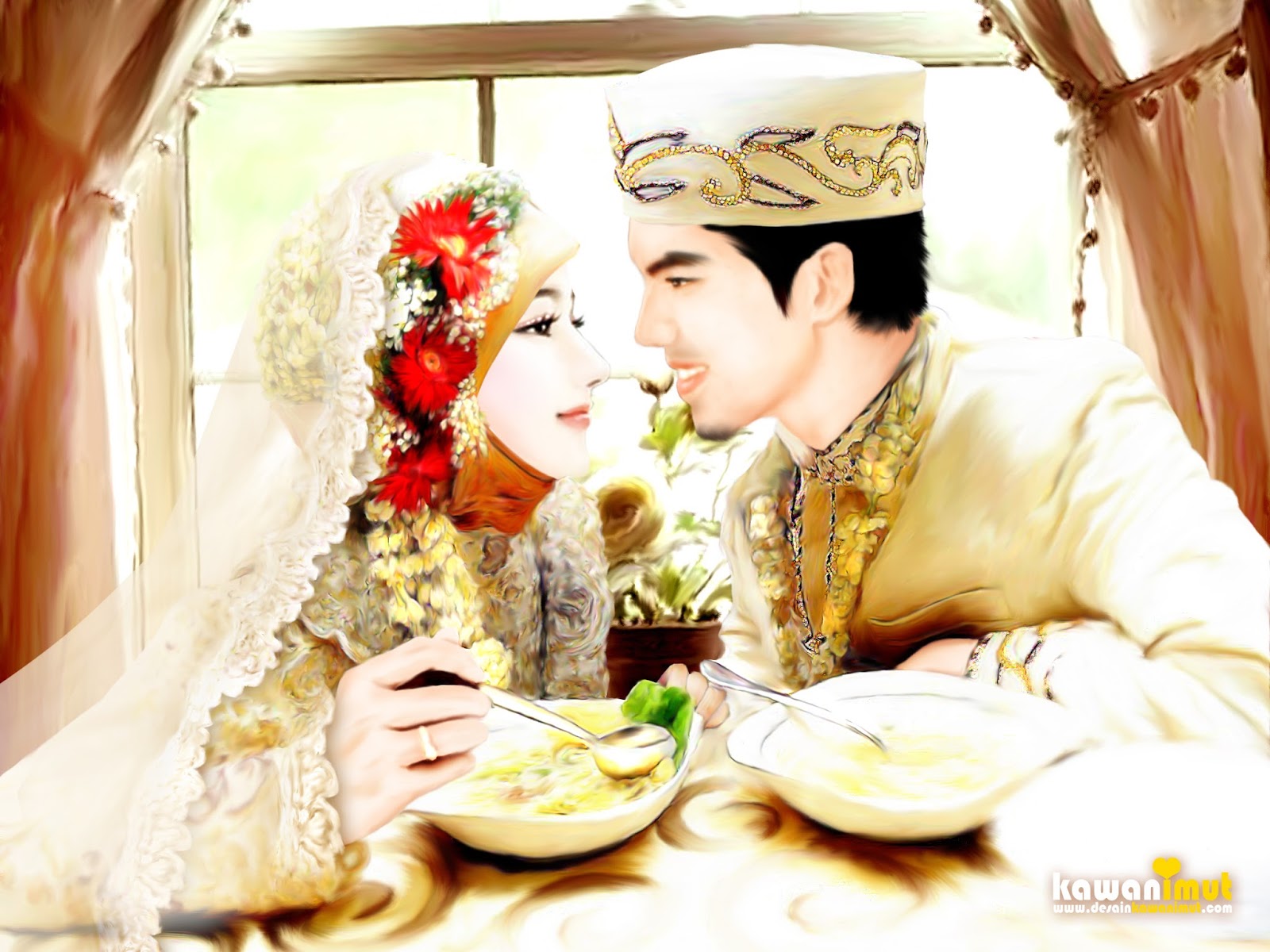 Kartun Muslim Wedding Gambar Kartun