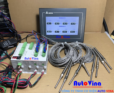 Hướng dẫn lập trình hệ điều khiển giám sát nhiệt độ dùng HMI PLC Delta kết nối module DVP04PT-S