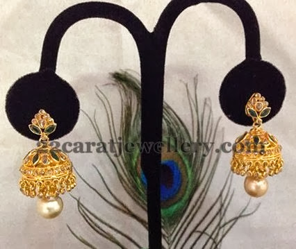 Simple Jhumkis in Uncuts