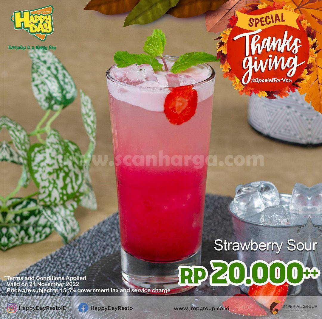 Promo HAPPY DAY Special Thanks Giving – Strawberry Sour only Rp 20.000