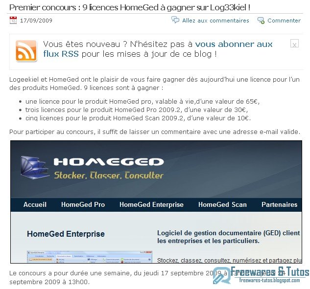 Concours : gagnez une licence pour l'un des 3 logiciels HomeGed