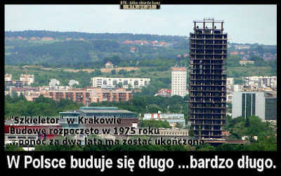 W Polsce buduje się długo ...bardzo długo. (na zdjęciu krakowski Szkieletor)